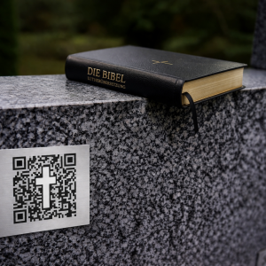 QR-Code für Grabsteine - Motiv Kreuz ERÖFFNUNGSANGEBOT