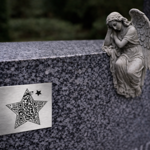 QR-Code für Grabsteine - Motiv Stern ERÖFFNUNGSANGEBOT