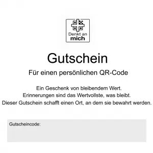 QR-Code für Grabsteine - Gutschein für einen persönlichen QR-Code mit Lasergravur Größe 60x60x2 mm ERÖFFNUNGSANGEBOT