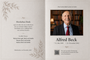 Trauerkarte Alfred Beck