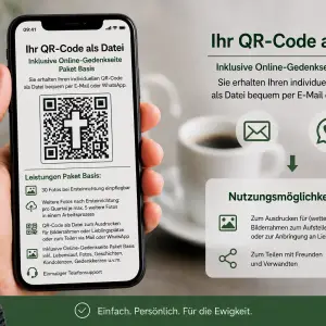 QR-Code                 Paket Basis: Motiv Kreuz als Datei inkl. Online-Gedenkseite